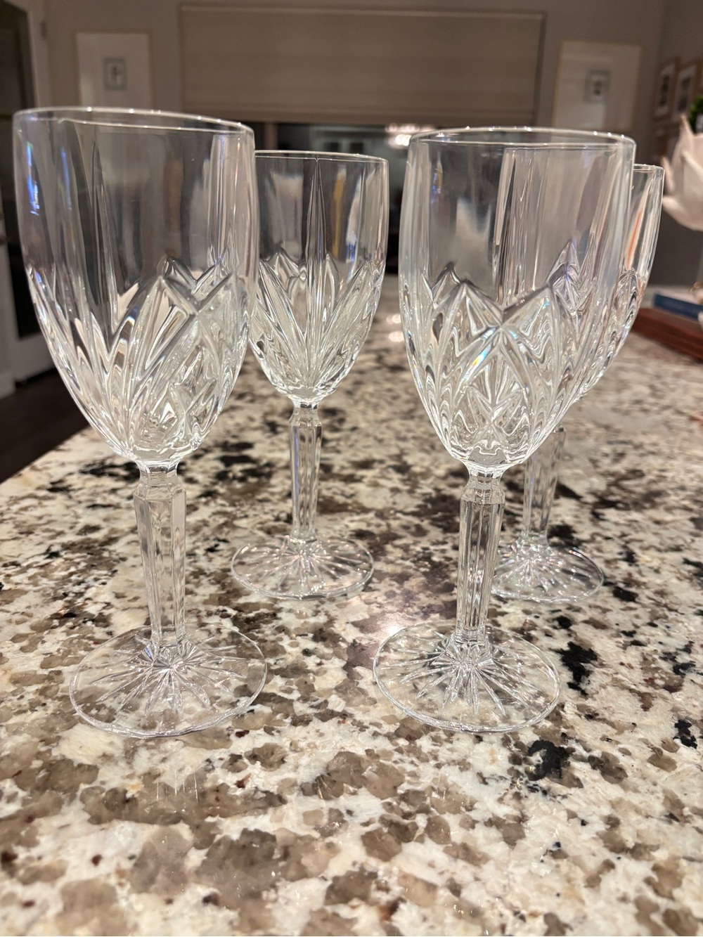 Waterford Marquis Crystal Wine Glasses. Set of Four Crystal Wine Glasses